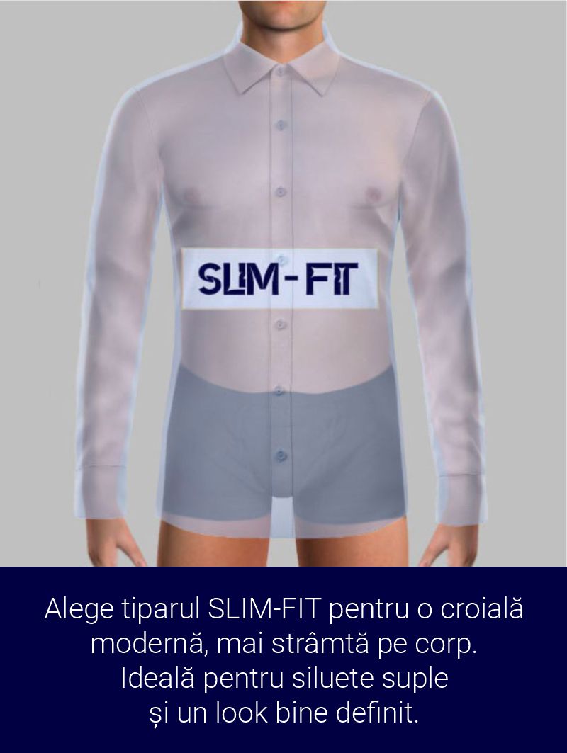 Ghid mărimi cămașă bărbați – tipar cămașă slim-fit