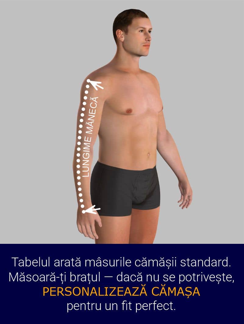Alege mărimea potrivită – verifică lungimea mânecii cămășii pentru un fit perfect