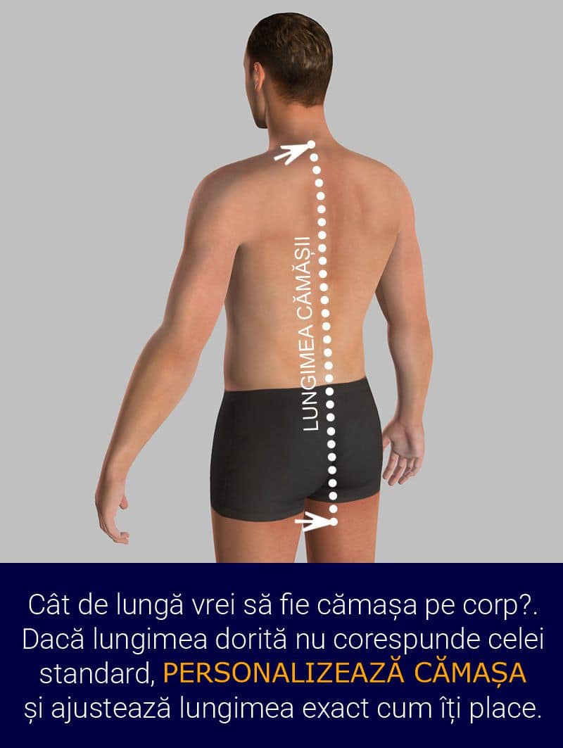 Ghid mărimi cămașă bărbați – Cum se măsoară lungimea spatelui